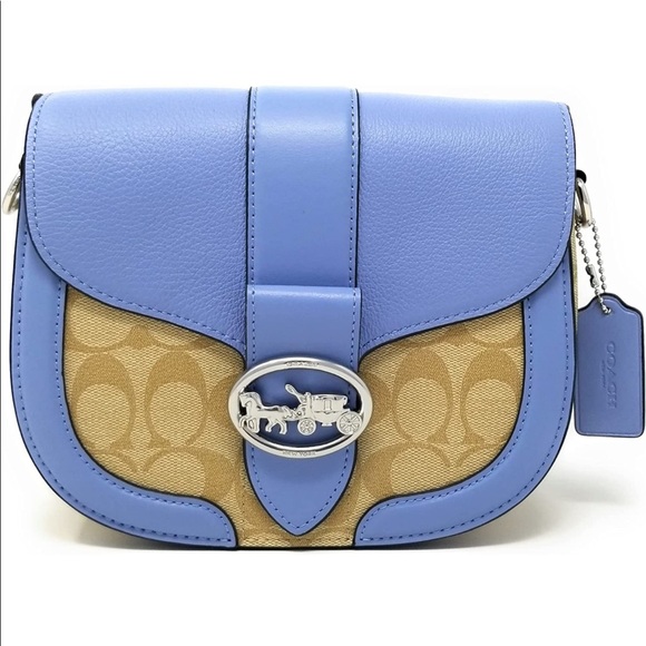 Coach Handbags - NWT Satchel Coach bag in blue and silver. Comes with gift box!